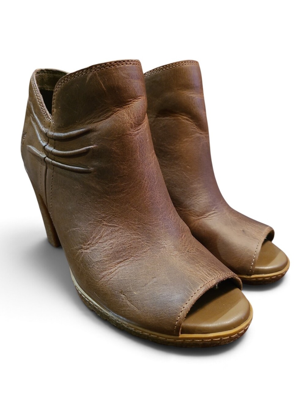 Women's Timberland Tillston Leather Peep Toe Ankle Boots Size 7